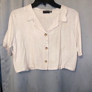 PLT linen crop top